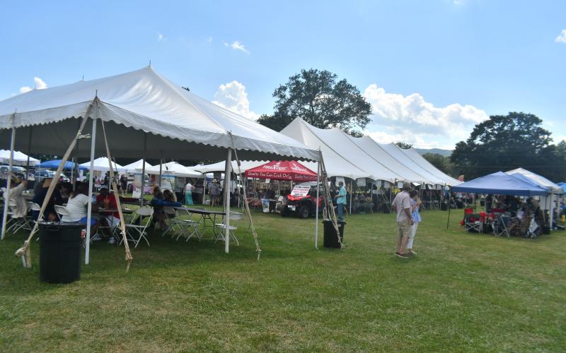 Megan Broome/The Clayton Tribune. A variety of crafts were on display during the 26th Dillard Bluegrass Festival last weekend. Crowds of people attended the two-day benefit event, which raised money for nonprofits and charities in Rabun County.
