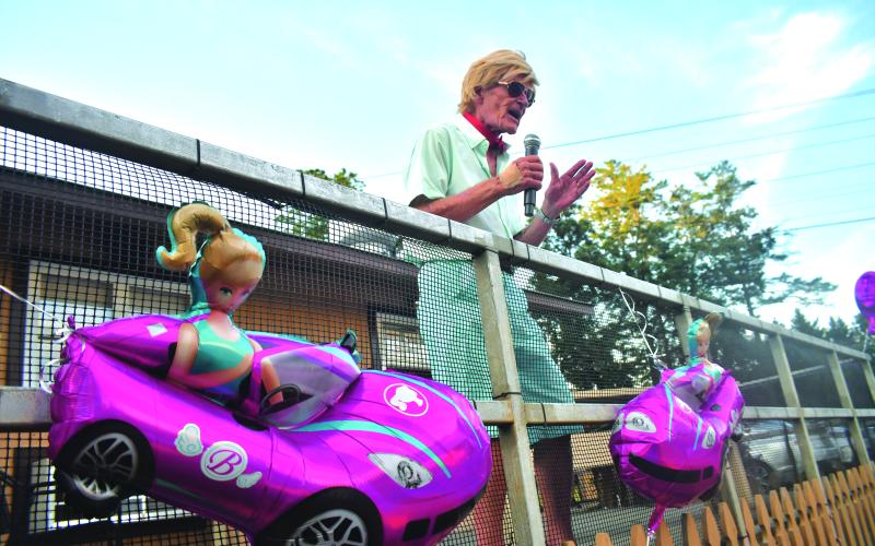 Enoch Autry/The Clayton Tribune. Niles Kinnunen sings a song about Barbie and Ken that he wrote specifically for the Aug. 4 occasion.