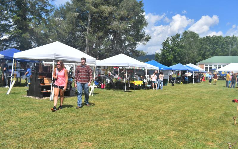 Megan Broome/The Clayton Tribune. A variety of crafts were on display during the 26th Dillard Bluegrass Festival last weekend. Crowds of people attended the two-day benefit event, which raised money for nonprofits and charities in Rabun County.