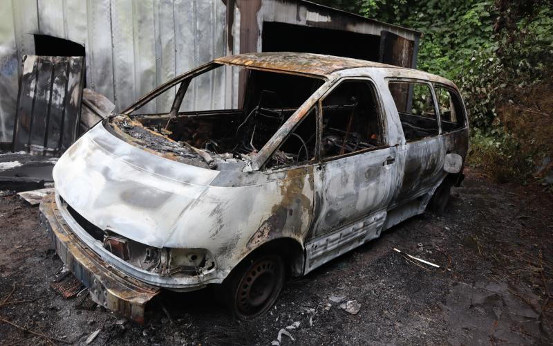 Photo courtesy Office of Commissioner of Insurance and Safety Fire. A fire that destroyed a vehicle and damaged a metal shop building at a property located at 346 Green St. in Mountain City has been ruled arson by the Office of Commissioner of Insurance and Safety Fire.