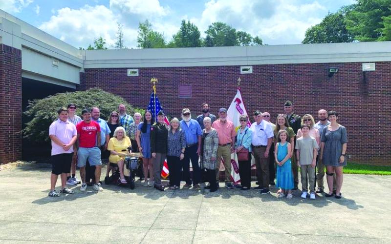 Submitted photo. Rabun County native LTC Stephanie Ann Hartley was promoted from major to lieutenant colonel during a ceremony at University of North Georgia Saturday, Aug. 12. Hartley is pictured with friends and family members at the ceremony.