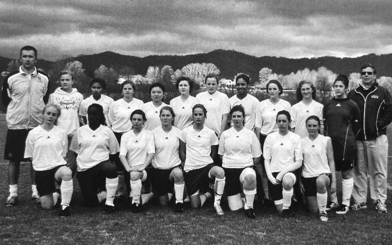 Submitted. Jesse Greener and Daniel Ostojic will be inducted in the Rabun Gap-Nacoochee School Athletic Hall of Fame on Oct. 14. While in school at Rabun Gap, Greener played on Coach Ostojic’s soccer team. Here, Greener is pictured in the middle of the front row while Ostojic is on the far left.