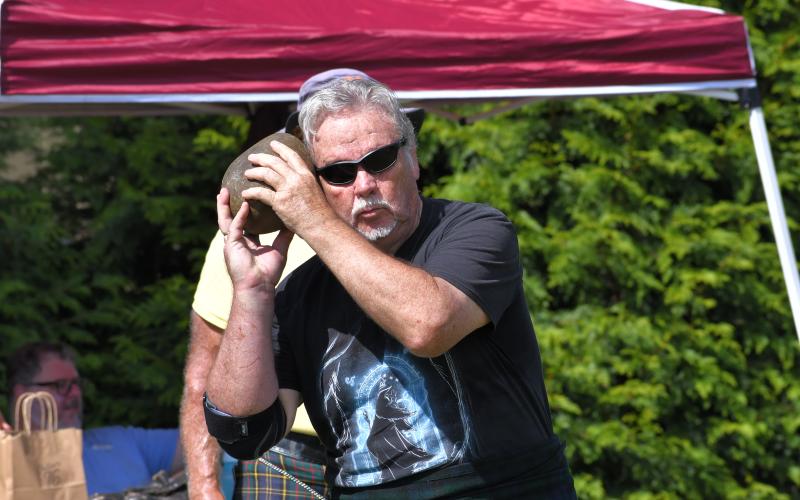 Wade Cheek/The Tribune. Highland Games veteran Ed Ray competed in this year’s North Georgia Highland Games as reportedly the oldest competitor at the age of 71.