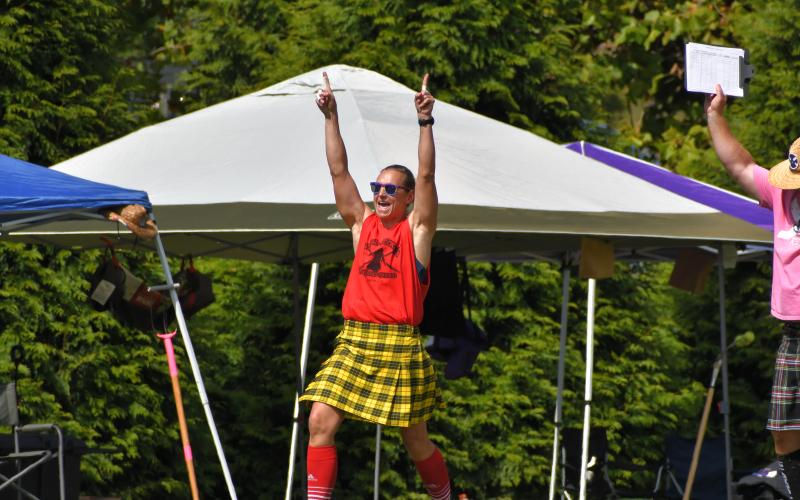 Wade Cheek/The Clayton Tribune. Professional Highland Games athletes were in attendance where they competed in each required event.