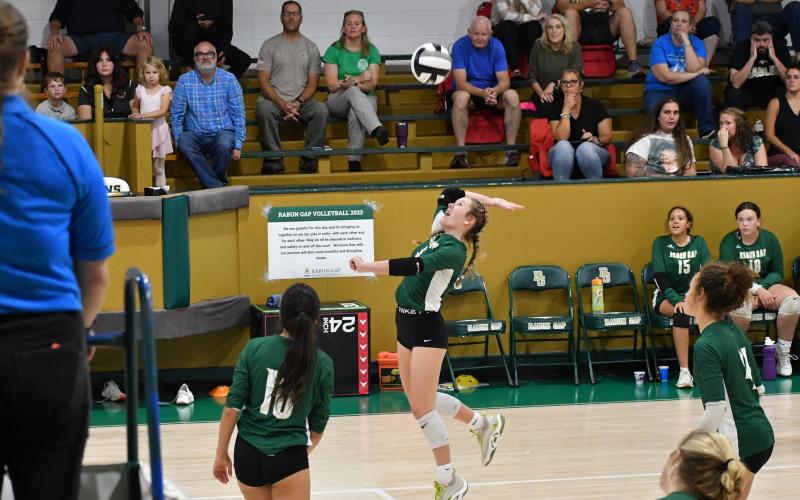 Wade Cheek/The Clayton Tribune. After defeating Highlands in straight sets on Wednesday, the Eagle volleyball team will take on Summit Charter School for the Tri-State conference championship.