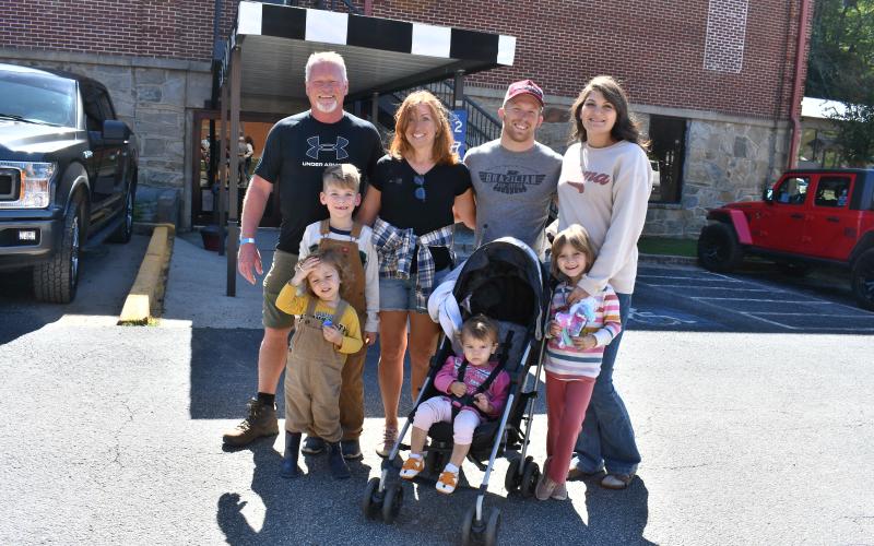 Megan Horn/The Clayton Tribune. Last weekend’s Foxfire Mountaineer Festival was a family-fun event as it featured many activities for all ages. Pictured are the Hicks family from Ellijay, Ga., Emily, David, Marlene, Malcolm, Jackson, 7, Wilder, 3, Hazel, 1 and Ama, 5.