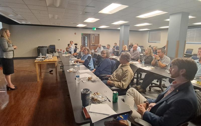 Megan Horn/The Clayton Tribune. Community leaders gather to talk about the potential of broadband coming to Rabun County.
