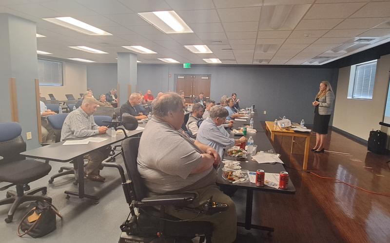 Megan Horn/The Clayton Tribune. Community leaders gather to talk about the potential of broadband coming to Rabun County.