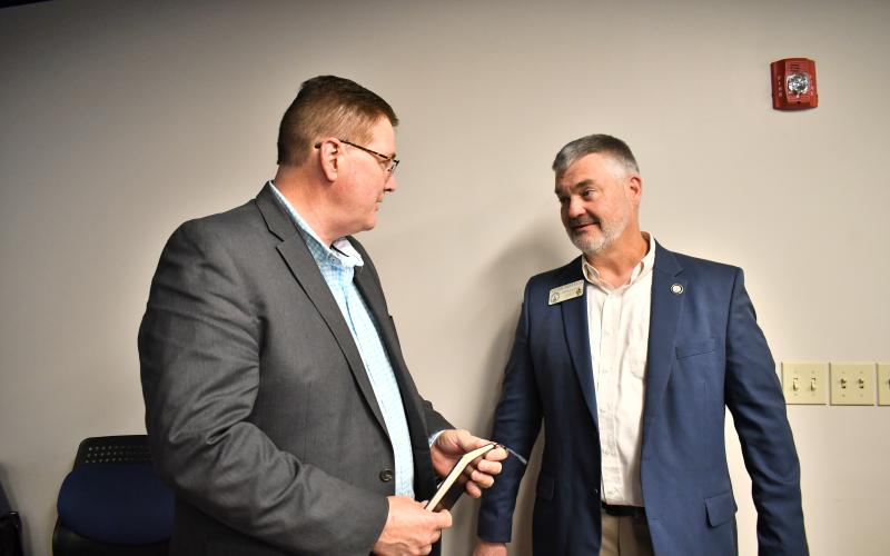 Megan Horn/The Clayton Tribune. Community leaders gather to talk about the potential of broadband coming to Rabun County.