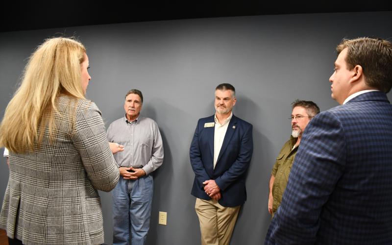 Megan Horn/The Clayton Tribune. Community leaders gather to talk about the potential of broadband coming to Rabun County.
