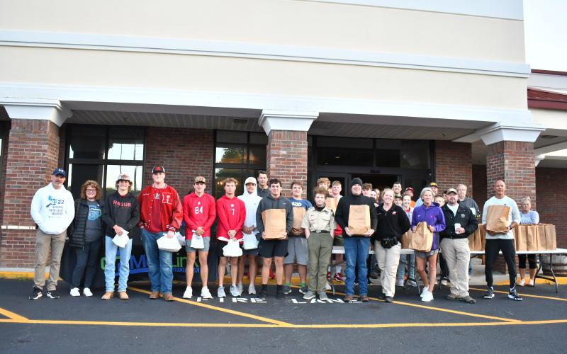 Megan Horn/The Clayton Tribune. The Rabun County Sheriff’s Office along with the Clayton Police Department and faith-based organizations partnered with the Food Bank of Northeast Georgia and distributed 235 bags of food Oct. 7 during the Faith and Blue Community Distribution.