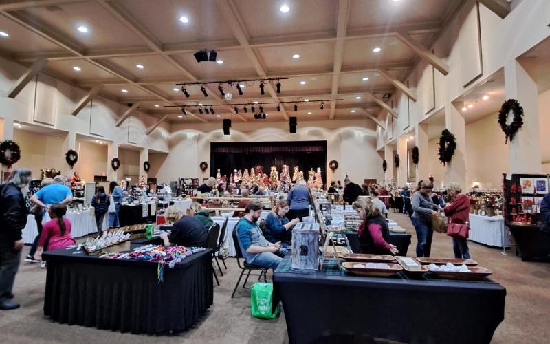 Megan Horn/The Clayton Tribune. Crowds of people worked on their holiday shopping during the annual Holiday Market and Festival of Trees Nov. 24 and 25. The Festival of Trees raised $10,573 for Rabun Paws 4 Life.