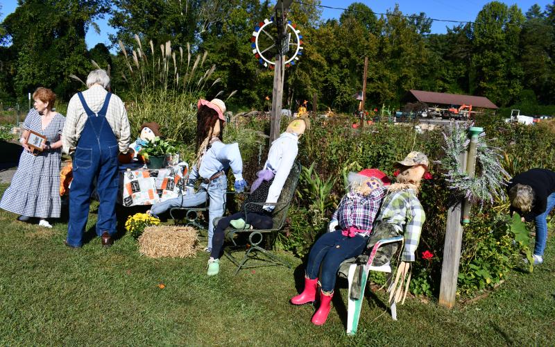 Megan Horn/The Clayton Tribune. The area was also decorated with fall scarecrows, painted pumpkins and corn stalks for purchase.