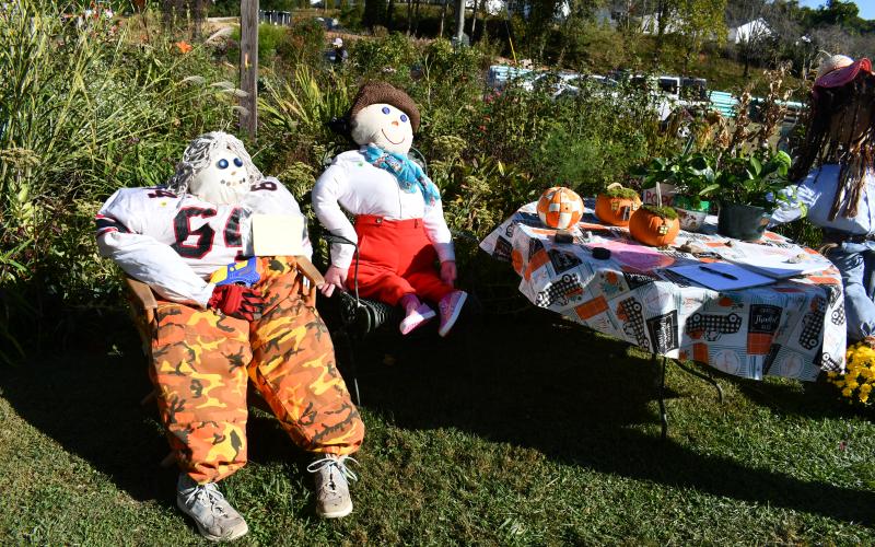 Megan Horn/The Clayton Tribune. The area was also decorated with fall scarecrows, painted pumpkins and corn stalks for purchase.