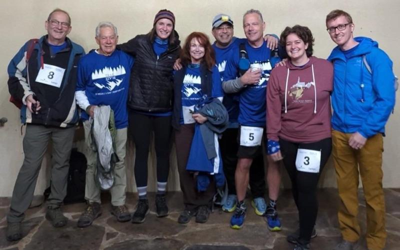 Submitted photo. The “Rabun Ramblers” team in the 2023 Trailblaze Challenge for Make-A-Wish Georgia included Steven Webster, Ray Pagano, Mccalister Russell, Sheryl Webster, Bez Rengifo, Sidney Wiant, Hillary Marshall, and Andrew Marshall. The Rabun Countians trekked through 22 strenuous miles on the Bartram Trail Nov. 18 to raise money for children with critical illnesses.