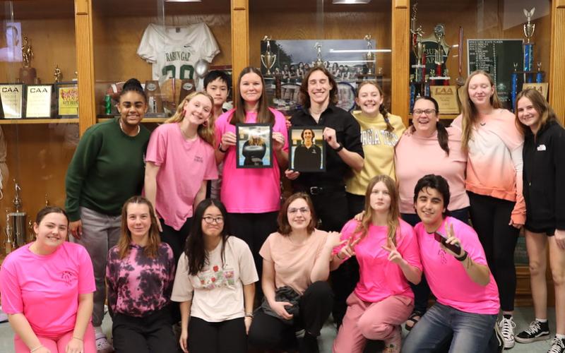 RGNS. The Rabun Gap-Nacoochee School swim teams honored their two seniors last Friday, Feb. 9.