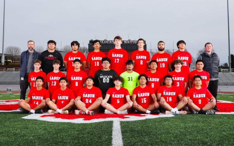 Submitted. The RCHS boys soccer team includes Jesus Vargas, Christopher Olvera Lopez, Cameron Blalock, Cody Woodard, Rodolfo Ramos Rios, Andres Villagomez, Christian Avila Lazaro, Jasol Tecu, Alan Balderas, Victor Tecu, Enrique Tecu, Mason Brautigan, Roberto Diaz, Gavin Dodd, Bryan Avila, Moises Figueroa, Clayton Blalock, Jack Vepraskas, Brian Vargas Lopez, Miguel Suarez Sanchez, Joseph Merino and Brian Bohorquez. Assisting Brad Holcombe with the Wildcats’ soccer program is Kyle Rolader.