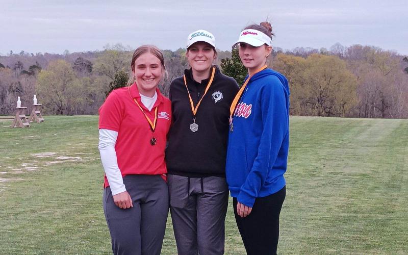 TFS Athletics. Madeline Martin, Mallory Higgins and Raegan Duncan claimed fifth place as a team for the Lady Indians at the Valhalla Cup on March 25.