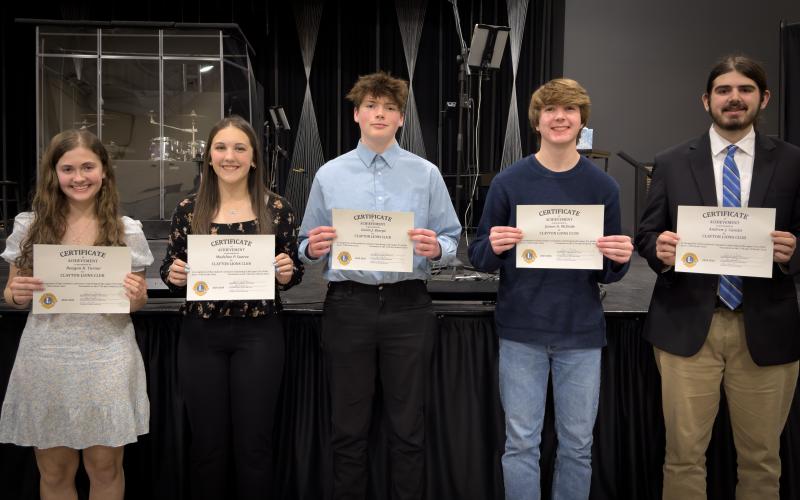 Pictured are 10th Grade Scholars Reagan K. Turner, Madeline P. Suarez, Savin J. Sharpe, James O. McDade, and Andrew J. Causin. Not pictured are Anna M. Foster; Charles B. Mazarky; Annabell G. Paff and Gavin J. Sharpe.