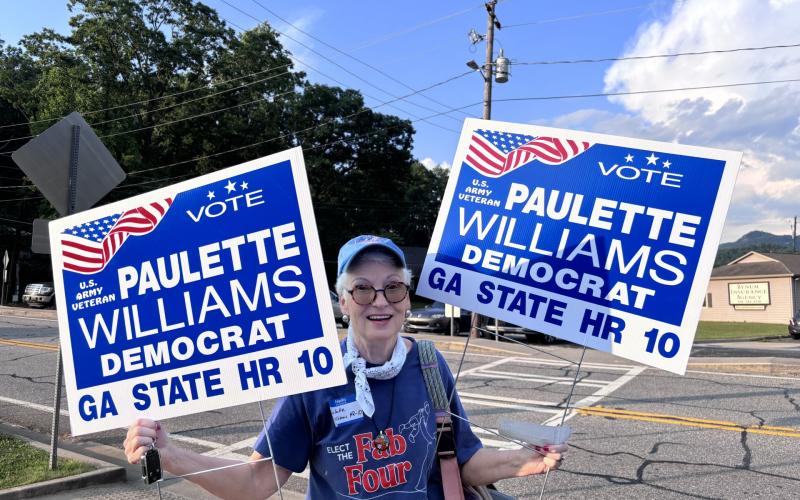 Photos courtesy of Rabun County Democrats. Paulette Williams of Clayton is a candidate for Georgia House District 10 and attended the Rabun County Democrats Blue BBQ June 15.