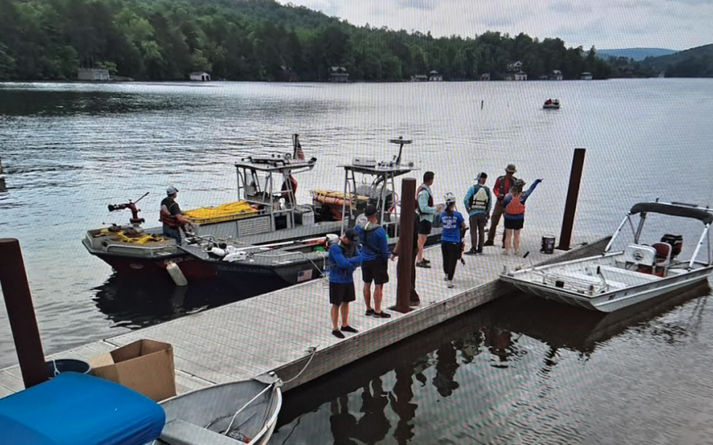 Photos courtesy of Rabun County SAR. Rabun County Search and Rescue (SAR), Rabun County Fire Services and the Rabun County Sheriff’s Office participate in National Association of State Boating Laws Administrators (NASBLA) Emergency Vehicle Operations Course (EVOC) training for boat emergency vehicle operations. The EVOC classroom and hands-on training taught many skills including boater safety, navigation, speed control as well as general boater operation and safety tactics.