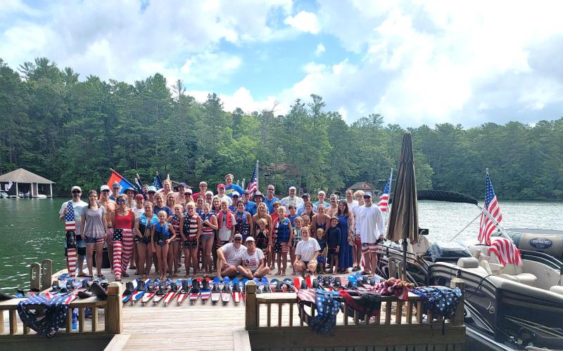Enoch Autry/The Clayton Tribune. This year’s Ski Patriots pose for a group photograph before starting their annual trek.
