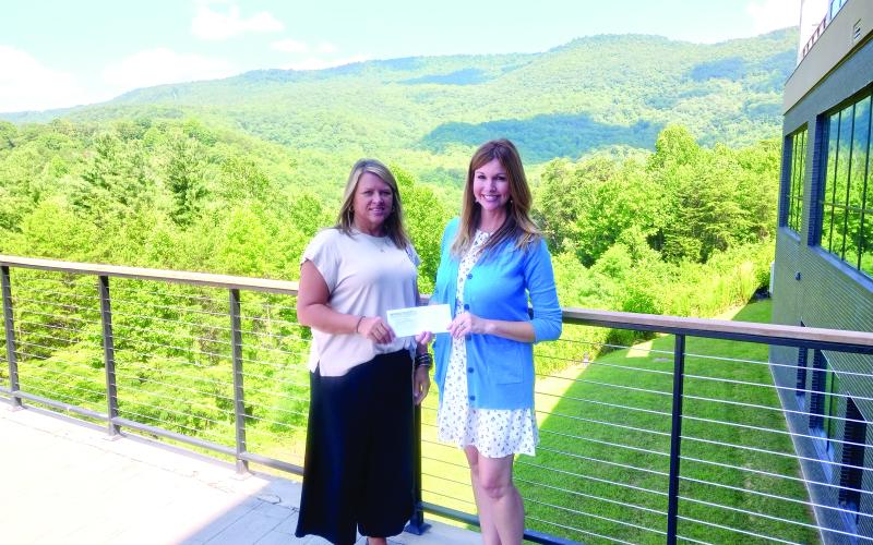 Submitted photo.  Pictured are Kristy Hall, CEO of Mountain Lakes Medical Center, left, and Mary Beth Horton, Director, Community Relations, for Habersham Electric Membership Corporation.