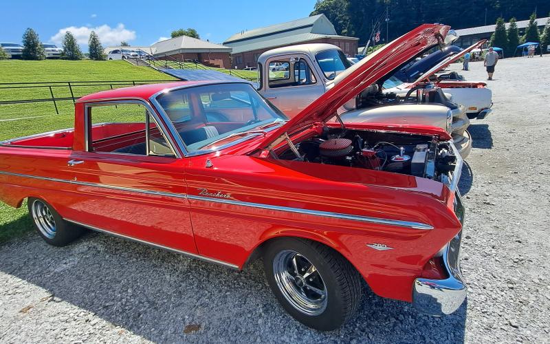 Megan Horn/The Clayton Tribune. This red 1965 Ford Ranchero owned by Jake McCrackin was a nice addition to the Rockin’ Mountain Motor Show last weekend.