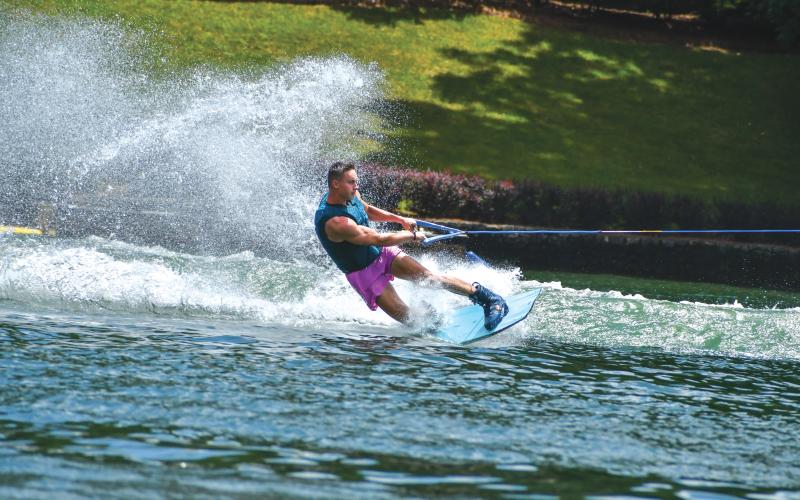 Wade Cheek/The Clayton Tribune. The 24th running of the Mountain Air Classic on Lake Burton was a great success. A total of 35 participants of all ages rode the mountain lake’s wakes all day on Saturday, Aug. 3.
