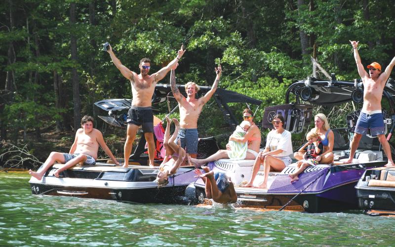 Wade Cheek/The Clayton Tribune. Plenty of lake goers have a good time on Lake Burton during last weekend’s Mountain Air Classic on Aug. 3.