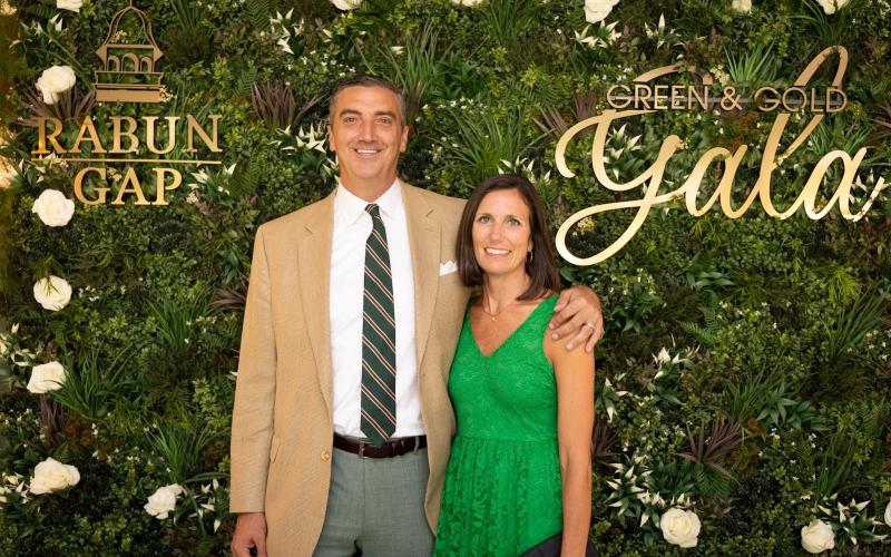 Submitted photo. Head of School Jeff Miles and his wife, Kiana, at the Green &amp; Gold Gala at Rabun Gap-Nacoochee School. This year’s gala raised $225,500 for the School’s Cupola Fund.