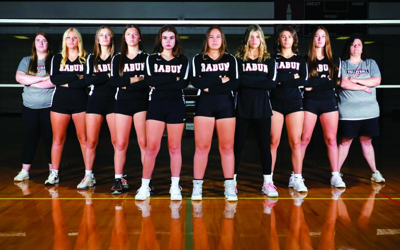 Submitted. The RCHS varsity volleyball team began its season on Tuesday, Aug, 6 by defeating Commerce and West Hall to go 2-0 on the day. This year’s 2024 volleyball team includes from left assistant coach Kendall Sorrow, Elexa English, Madison Houck, Hayden Bass, Faith McDade, Lucy Maney, Arabella Nepa, Gracie Dunn, Melanie Wells and head coach April Jones; not pictured Le Martin.