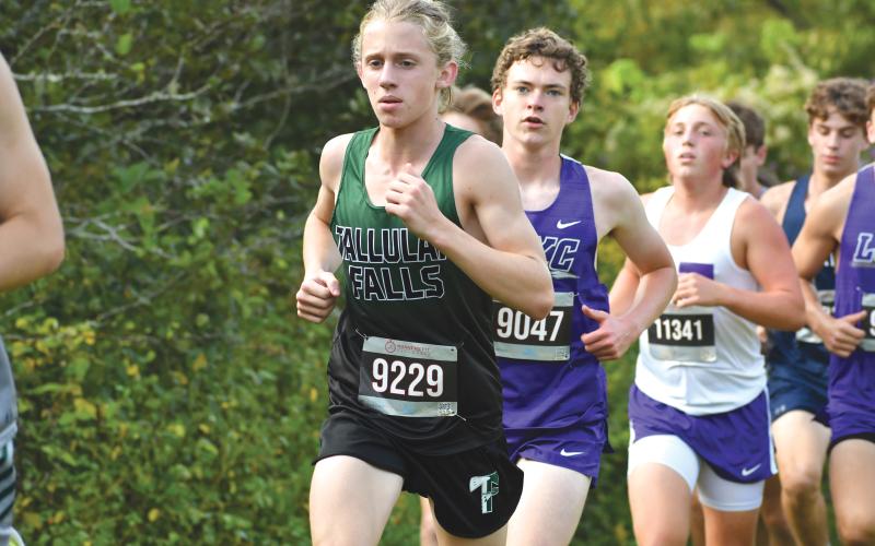 Wade Cheek/The Clayton Tribune. TFS sophomore cross country runners Teagan Penland and Avery Keim both had strong showings during last weekend’s North Georgia XC Invitational on Saturday, Sept. 14.