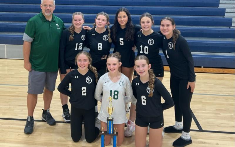 TFS Athletics. The Tallulah Falls Middle School team defeated Rabun, Franklin and Elbert County to win its first league title since 2015 on Saturday, Sept. 21. The Lady Indians trailed Elbert in the championship match after the first set but won the next two to claim the comeback and title.