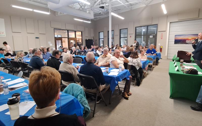 Megan Horn/The Clayton Tribune. The 2024 Forward Rabun Fall Business Breakfast sponsored by United Community Bank and Elk Home was a success as business and community leaders attended the Oct. 24 event in the Community Room of the Food Bank of Northeast Georgia.