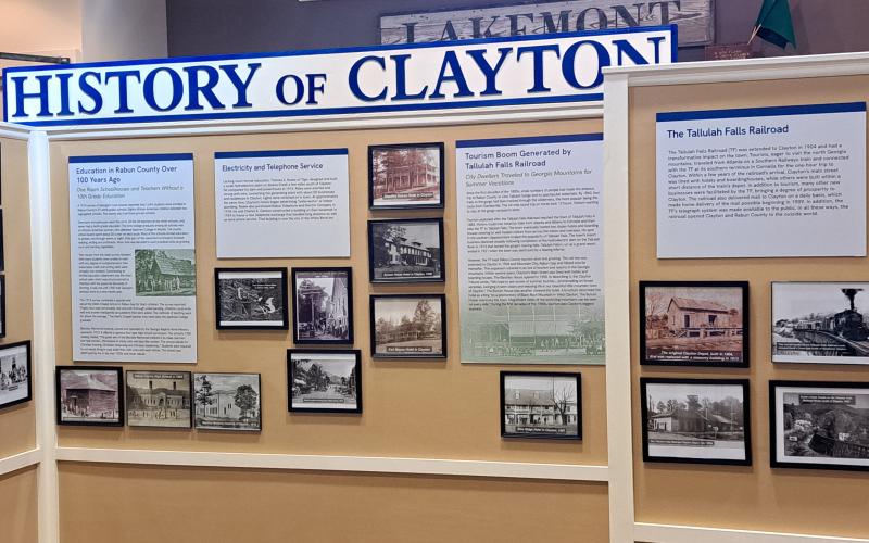 Megan Horn/The Clayton Tribune. Visit the informative new display featuring the History of Clayton at the free Rabun County Historical Society Museum located at 81 North Church Street, Clayton.