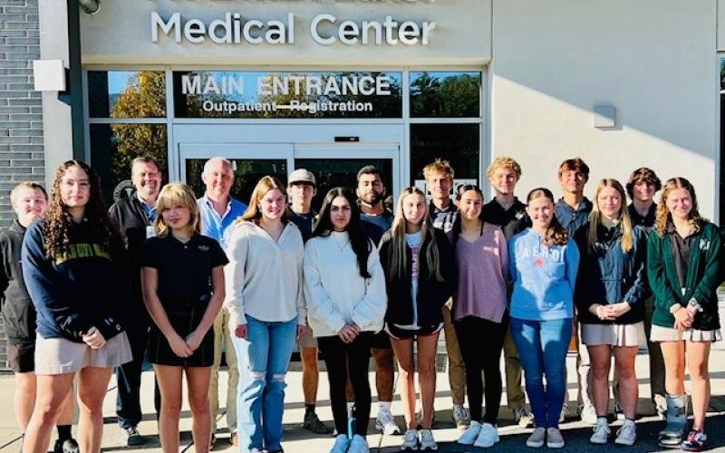Submitted photo. Forward Rabun Youth Leadership class learns about Mountain Lakes Medical Center in Clayton.
