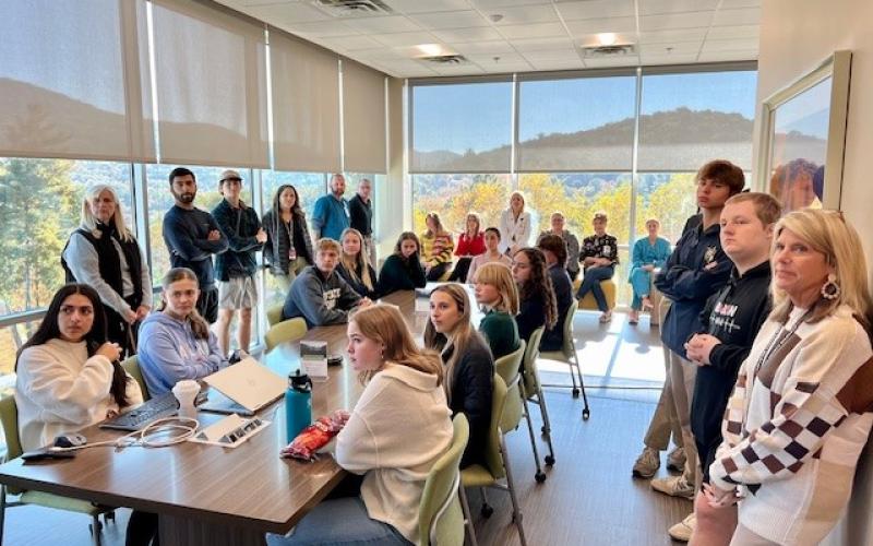 Submitted photo. Forward Rabun Youth Leadership class learns about Mountain Lakes Medical Center in Clayton.