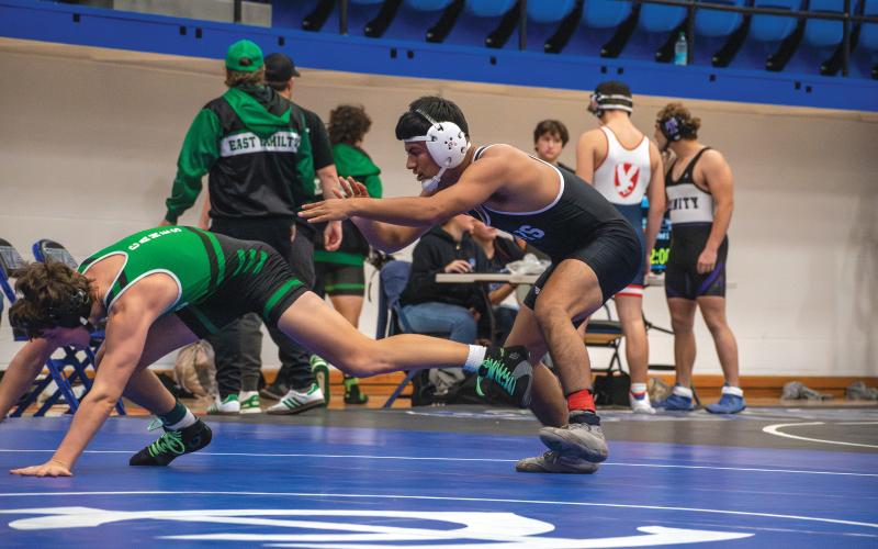 Wade Cheek/The Clayton Tribune. Rabun County senior Rodolfo Ramos went 4-1 and placed second in the 150-pound weight class. Ramos was undefeated up until falling in the first-place match.