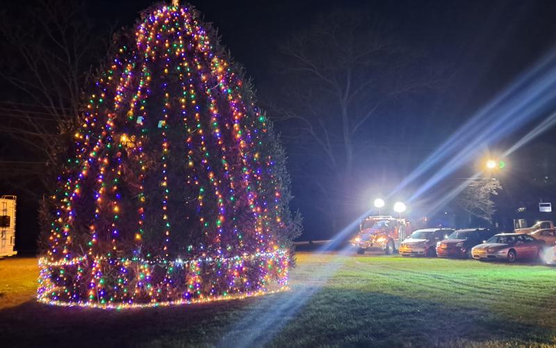 Megan Horn/The Clayton Tribune. The Dillard community counted down to the lighting of the tree in front of Dillard City Hall during a special holiday event Saturday, Dec. 7. The event was sponsored by the City of Dillard, The Dillard House, Head of Tennessee Baptist Church, Cupboard Cafe, and the North Georgia Community Players