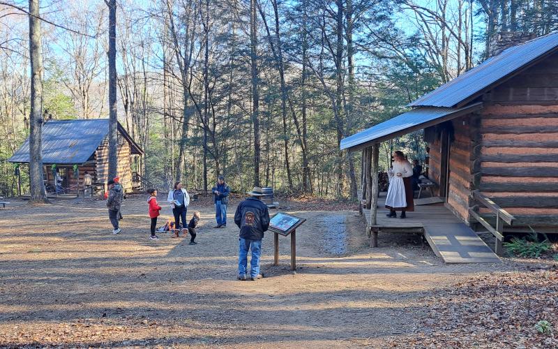 Megan Horn/The Clayton Tribune. Crowds of people enjoyed demonstrations at the Foxfire Village during “A Foxfire Christmas” Saturday, Dec. 7.