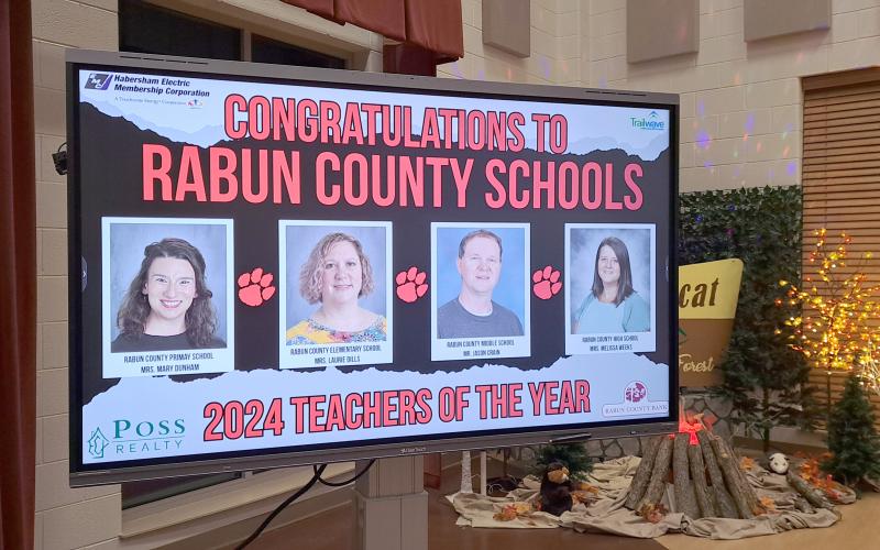 Megan Horn/The Clayton Tribune. Congratulations to Rabun County Schools 2024-2025 Teachers of the Year. A banquet was held at the Fine Arts Building (FAB) Band Room on Nov. 21.
