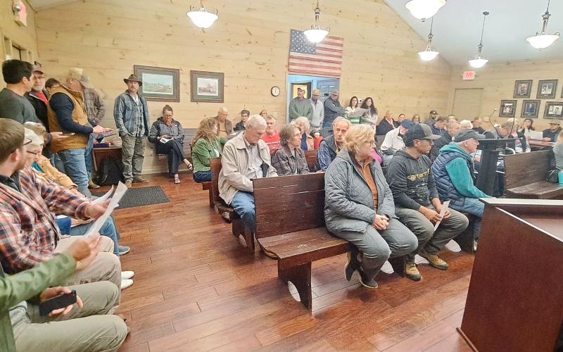 Megan Horn/The Clayton Tribune. Tiger City Hall was packed with people on Dec. 9 as community members expressed their views on a potential development in Tiger City Limits. Council members tabled the decision and are expected to vote again next month.