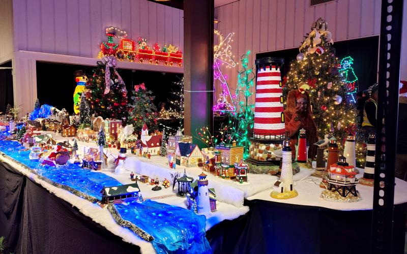 Megan Horn/The Clayton Tribune. There are some beautiful and colorful decorations at the Christmas Village of Lights.