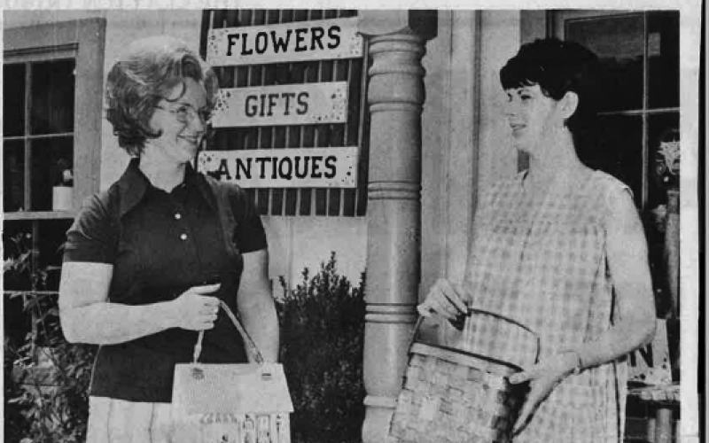 Newspaper clipping from The Clayton Tribune. This historic newspaper clipping from The Clayton Tribune shows Clayton Flower Bed owners Bobbie and Ethel Darnell in the early years of the business.