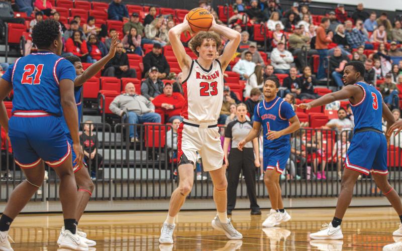 Wade Cheek/The Clayton Tribune. Junior post Hayes Free (23) led the Wildcats in scoring (22) in Rabun’s 66-26 region win over Oglethorpe County at home on Saturday, Jan. 18.