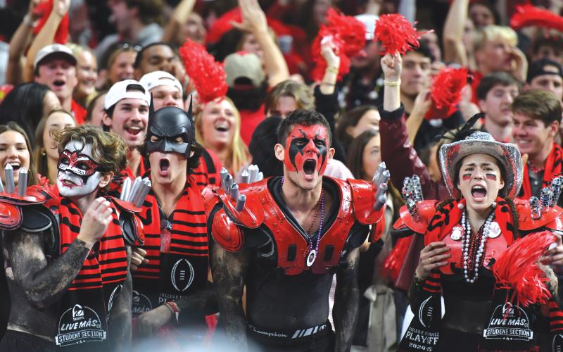 Wade Cheek/The Clayton Tribune. Emotions were high for Georgia students for the Sugar Bowl that was postponed a day after the attack.