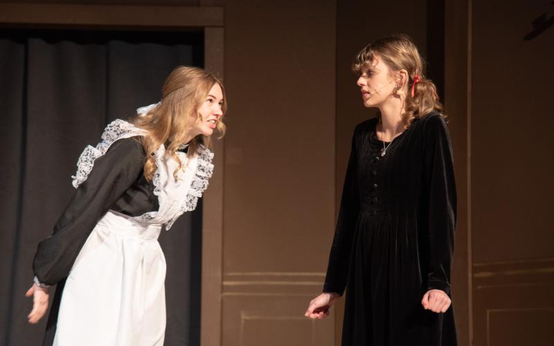 Photos courtesy Tallulah Falls School. Martha, played by Lizzy Wanner, is a servant who befriends Mary, played by Olivia Bonner.