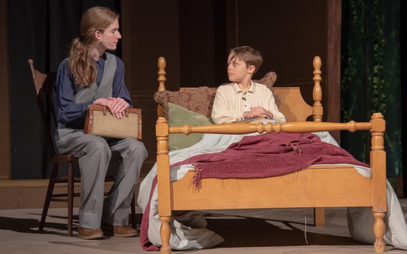 Photos courtesy Tallulah Falls School. Dr. Neville Craven played by Parker Seaman, speaks to Colin Craven, played by Turner Lander.
