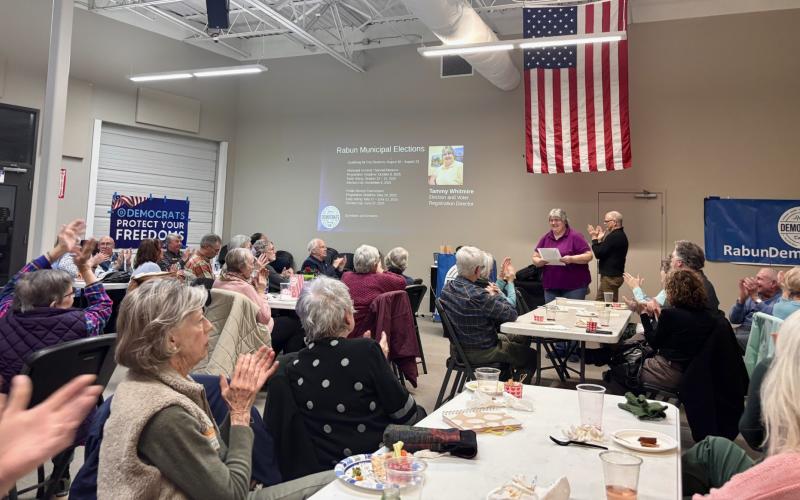 Submitted. Rabun County Democrats warmly welcome Tammy Whitmire, elections and voter registration director, to the Feb. 10 meeting. Whitmire presented the schedule for the city 2025 elections and also explained the upcoming statewide election for Public Service Commissioner.